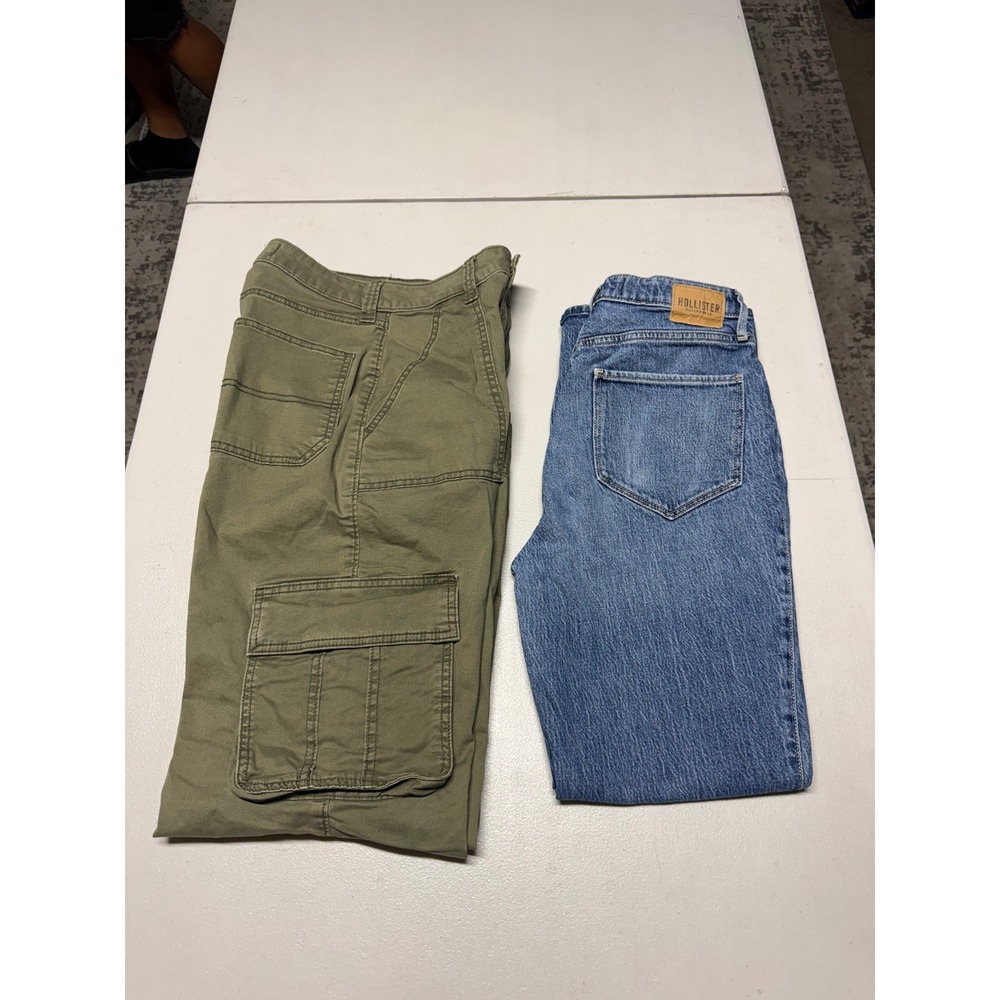 HOLLISTER ULTRA HIGH RISE BAGGY & VINTAGE STRETCH WOMENS JEANS BUNDLE LOT OF TWO